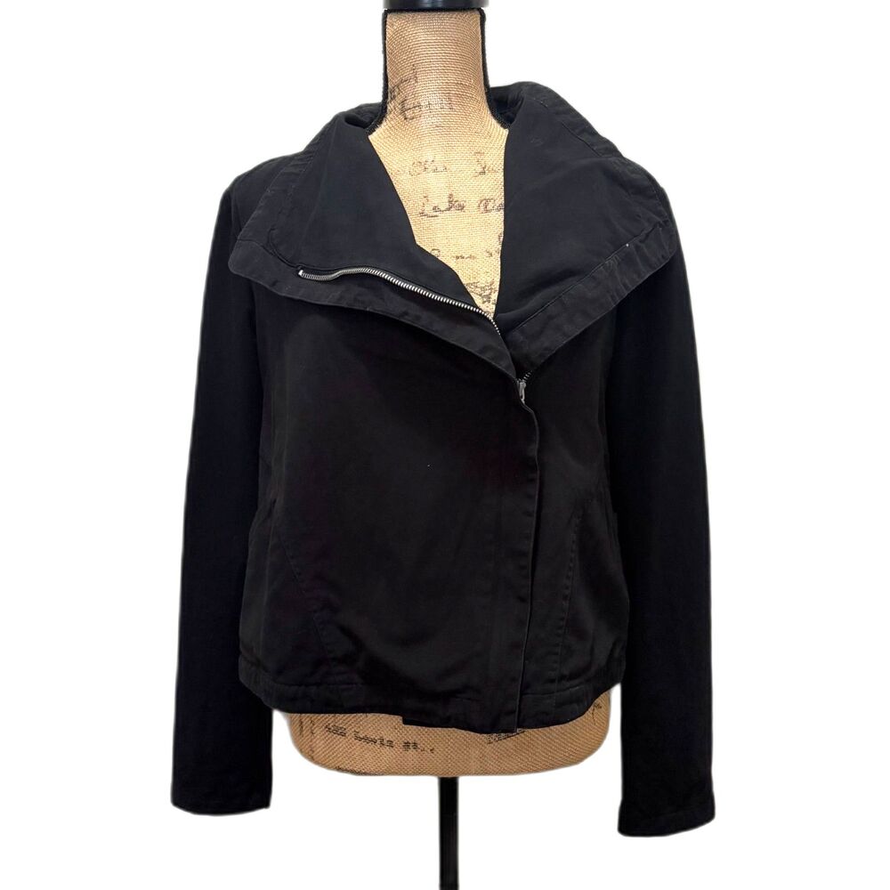 NWT A Pea in the Pod Cotton Moto Jacket Asymmetric‎ Zip Maternity Size Medium